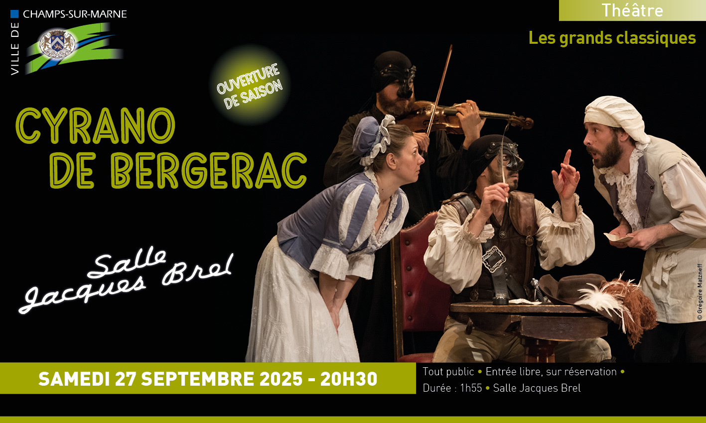 Théâtre - Cyrano de Bergerac en réouverture de la salle Jacques Brel de Champs-sur-Marne